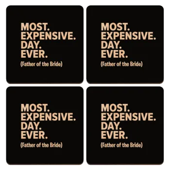 Most expensive day ever, ΣΕΤ x4 Σουβέρ ξύλινα τετράγωνα plywood (9cm)