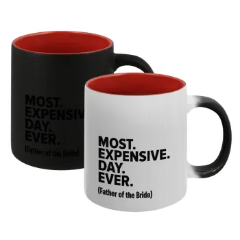 Most expensive day ever, Κούπα Μαγική εσωτερικό κόκκινο, κεραμική, 330ml που αλλάζει χρώμα με το ζεστό ρόφημα