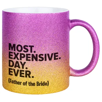 Most expensive day ever, Κούπα Χρυσή/Ροζ Glitter, κεραμική, 330ml