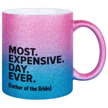 Most expensive day ever, Κούπα Χρυσή/Μπλε Glitter, κεραμική, 330ml