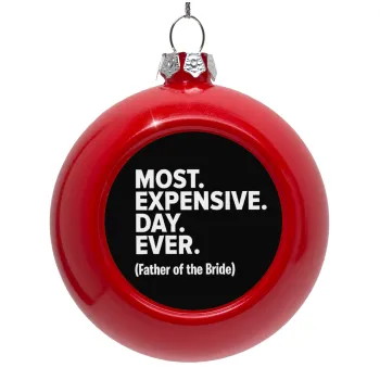 Most expensive day ever, Στολίδι Χριστουγεννιάτικη μπάλα δένδρου Κόκκινη 8cm