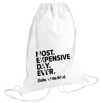 Most expensive day ever, Τσάντα πλάτης πουγκί GYMBAG λευκή (28x40cm)