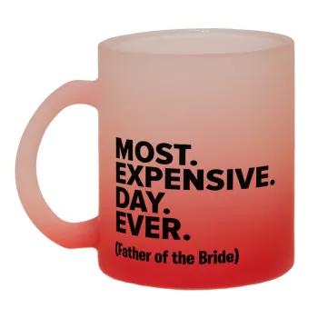 Most expensive day ever, Κούπα γυάλινη δίχρωμη με βάση το κόκκινο ματ, 330ml