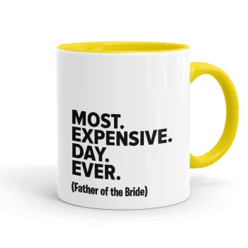 Most expensive day ever, Κούπα χρωματιστή κίτρινη, κεραμική, 330ml