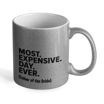 Most expensive day ever, Κούπα Ασημένια Glitter που γυαλίζει, κεραμική, 330ml