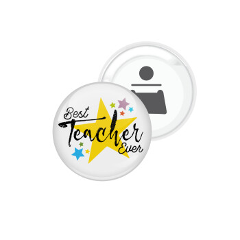 Teacher super star!!!, Μαγνητάκι και ανοιχτήρι μπύρας στρογγυλό διάστασης 5,9cm