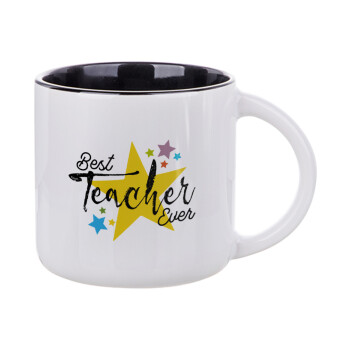 Teacher super star!!!, Κούπα κεραμική 400ml Λευκή/Μαύρη