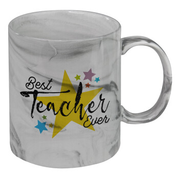 Teacher super star!!!, Mug ceramic marble style, 330ml