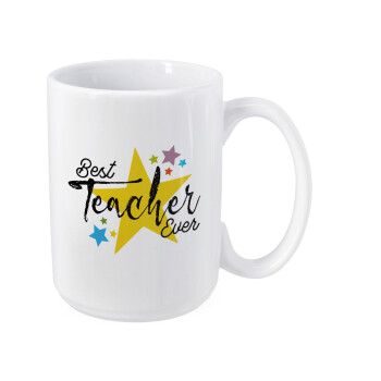 Teacher super star!!!, Κούπα Mega, κεραμική, 450ml
