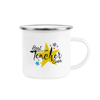 Teacher super star!!!, Metallic enamel cup white 360ml