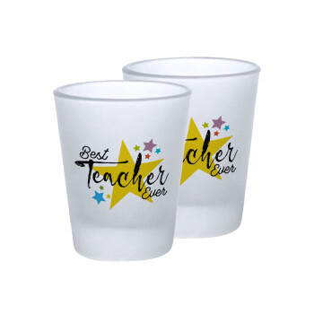 Teacher super star!!!, Σφηνοπότηρα γυάλινα 45ml του πάγου (2 τεμάχια)