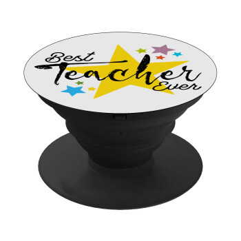 Teacher super star!!!, Pop Socket Μαύρο Βάση Στήριξης Κινητού στο Χέρι