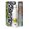 Easter Set, metallic stainless thermos bottle (500ml) & scented flat Easter candle (30cm) (GRAY)