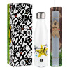 Easter candle, metallic white thermos bottle (500ml) & aromatic flat candle (30cm) (GRAY)