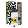 Easter Set, metallic aluminum water bottle (500ml) & aromatic flat Easter candle (30cm) (GRAY)