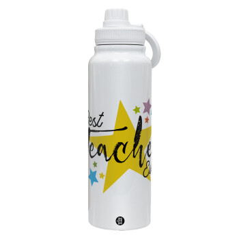 Teacher super star!!!, 1L Stainless Steel Thermal Bottle with Phone Holder & Double Wall Insulation