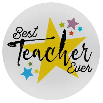 Teacher super star!!!, Mousepad Στρογγυλό 20cm