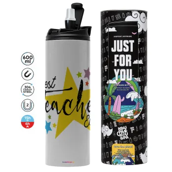 Teacher super star!!!, Tumbler stainless steel GREY 600ml
