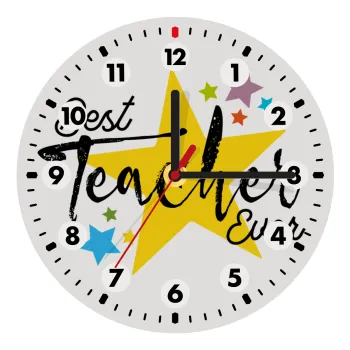 Teacher super star!!!, Wooden wall clock (20cm)
