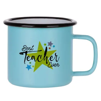 Teacher super star!!!, Κούπα Μεταλλική εμαγιέ ΜΑΤ σιέλ 360ml