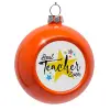 Orange Christmas tree ornament bauble 8cm