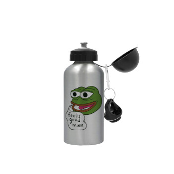 Pepe the frog, Metallic water jug, Silver, aluminum 500ml