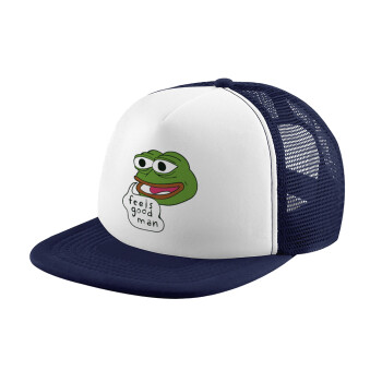 Pepe the frog, Καπέλο Soft Trucker με Δίχτυ Dark Blue/White 