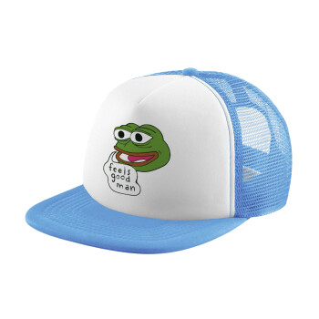 Pepe the frog, Καπέλο Soft Trucker με Δίχτυ Γαλάζιο/Λευκό