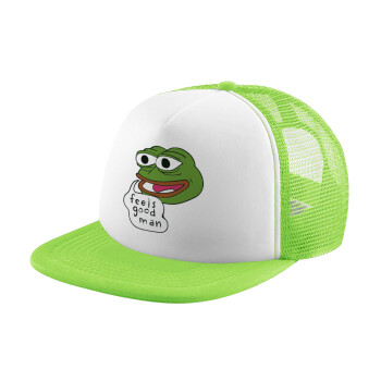 Pepe the frog, Καπέλο Soft Trucker με Δίχτυ Πράσινο/Λευκό