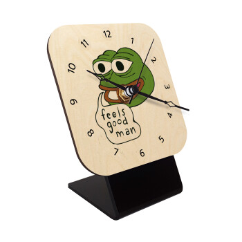 Pepe the frog, Quartz Table clock in natural wood (10cm)
