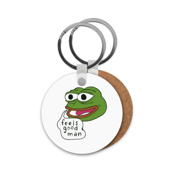 Pepe the frog, Μπρελόκ Ξύλινο στρογγυλό MDF Φ5cm