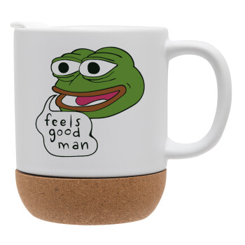 Pepe the frog, Κούπα, κεραμική με βάση φελού και καπάκι (ΜΑΤ), 330ml
