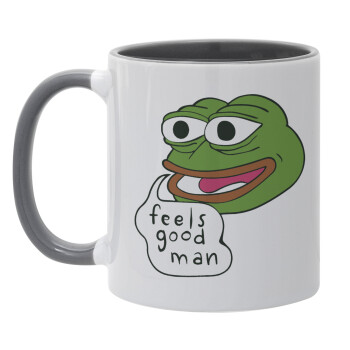 Pepe the frog, Κούπα χρωματιστή γκρι, κεραμική, 330ml