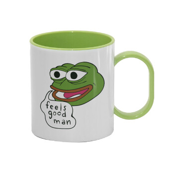 Pepe the frog, Κούπα (πλαστική) (BPA-FREE) Polymer Πράσινη για παιδιά, 330ml