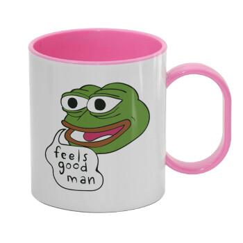 Pepe the frog, Κούπα (πλαστική) (BPA-FREE) Polymer Ροζ για παιδιά, 330ml
