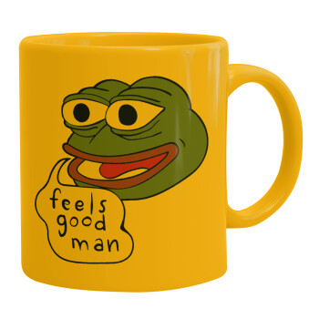 Pepe the frog, Ceramic coffee mug yellow, 330ml (1pcs)