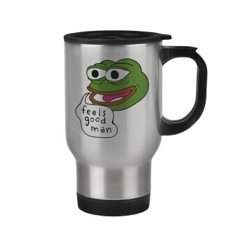 Pepe the frog, Κούπα ταξιδιού ανοξείδωτη με καπάκι, διπλού τοιχώματος (θερμό) 450ml