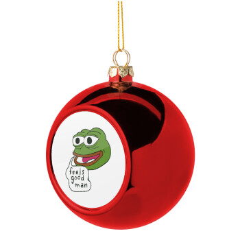 Pepe the frog, Χριστουγεννιάτικη μπάλα δένδρου Κόκκινη 8cm