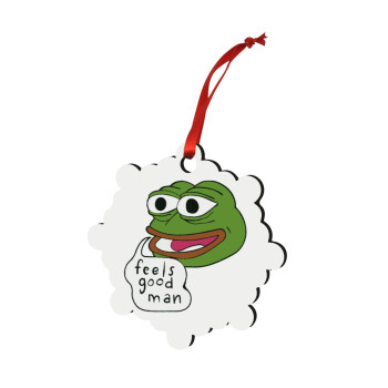 Pepe the frog, Christmas ornament snowflake wooden 7.5cm