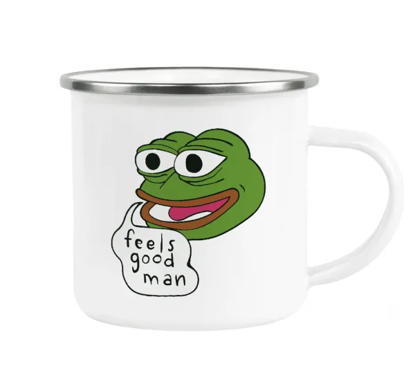 Pepe the frog — Metallic enamel cup white 360ml