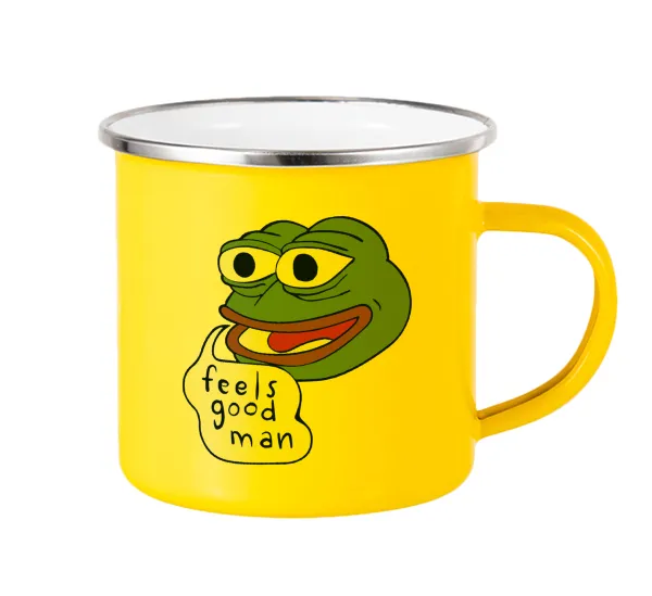 Pepe the frog — Yellow Enamel Metallic Cup 360ml