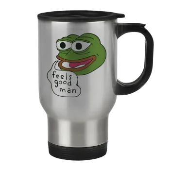 Pepe the frog, Κούπα ταξιδιού ανοξείδωτη με καπάκι, διπλού τοιχώματος (θερμό) 450ml