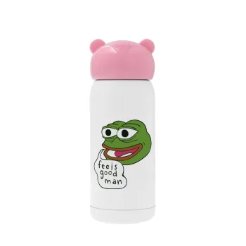 Pepe the frog, Pink stainless steel thermal flask, 320ml
