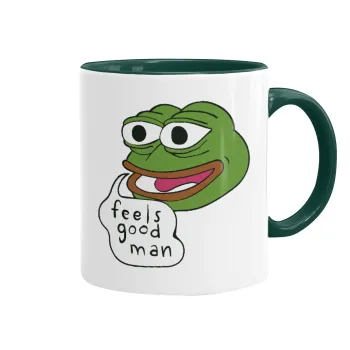 Pepe the frog, Mug colored green, ceramic, 330ml