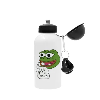 Pepe the frog, Μεταλλικό παγούρι νερού, Λευκό, αλουμινίου 500ml