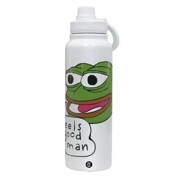 Pepe the frog, Θερμός 1L Ανοξείδωτο με Βάση Κινητού & Διπλά Τοιχώματα