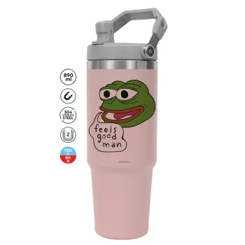 Pepe the frog, ΡΟΖ χρώματος Θερμός Ανοξείδωτο 890ml (30oz) με χερούλι