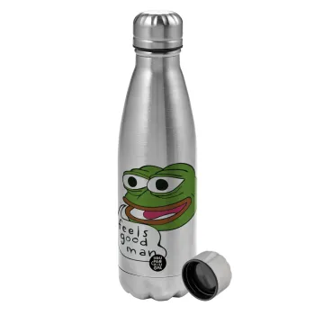 Pepe the frog, Metallic water bottle, stainless steel, 750ml