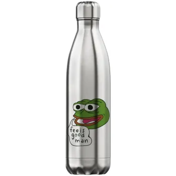 Pepe the frog, Inox (Stainless steel) hot metal mug, double wall, 750ml