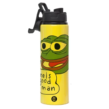 Pepe the frog, Μεταλλικό παγούρι νερού με καπάκι ασφαλείας, αλουμινίου 850ml